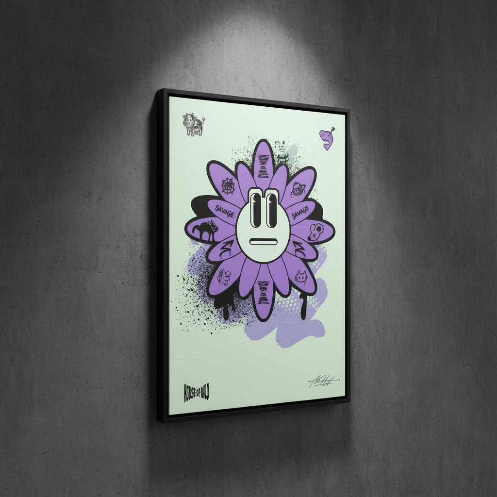 SAVAGE SIGNAL 無感情ブルーム CANVAS OBJECT (FRAMED CANVAS)
