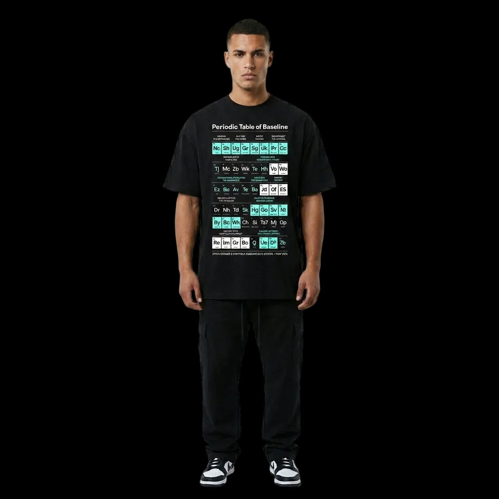 PERIODIC BASSLINE 基準の体系 (UNISEX) OVERSIZED TEE