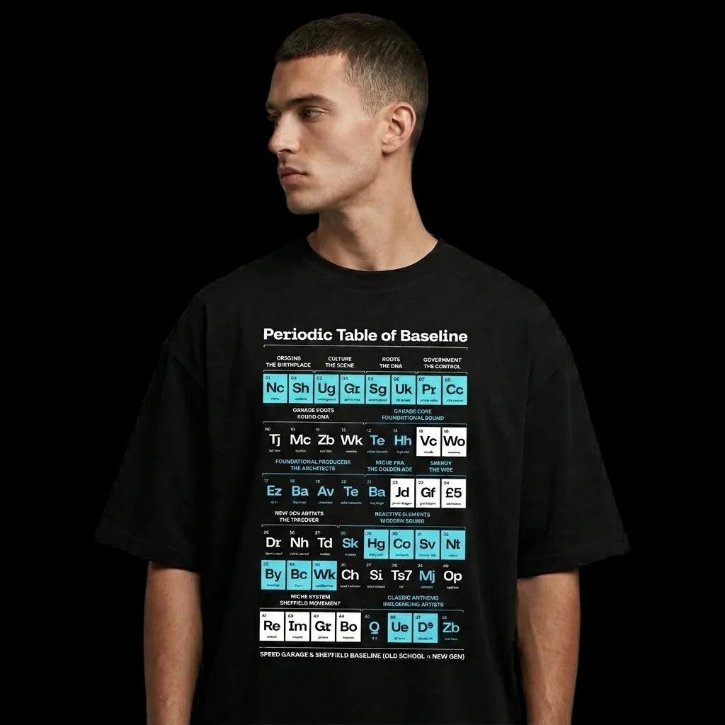 PERIODIC BASSLINE 基準の体系 (UNISEX) OVERSIZED TEE