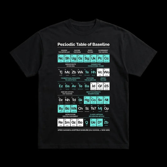PERIODIC BASSLINE 基準の体系 (UNISEX) OVERSIZED TEE