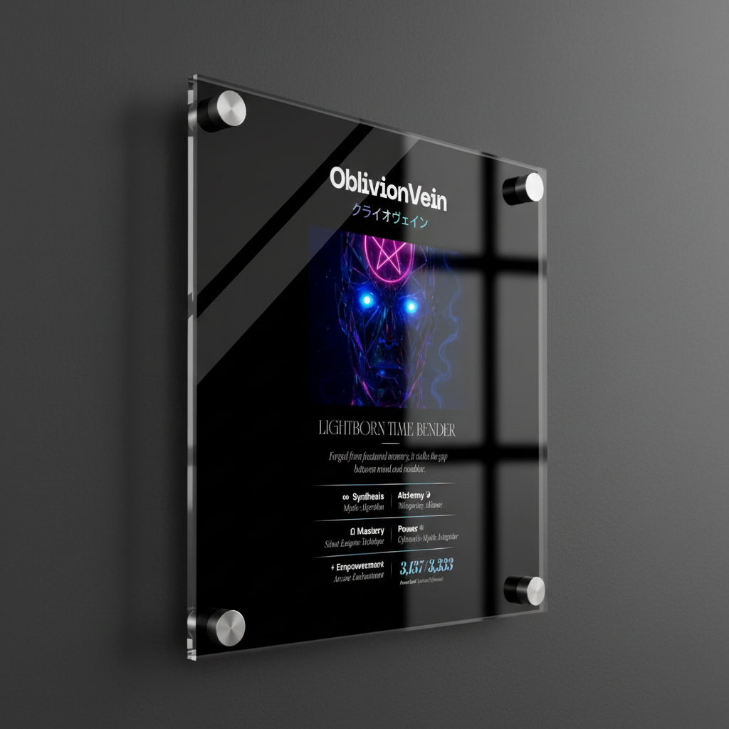 OBLIVION VEIN クライオウェイン LIGHTMAGIC® INTERIOR ART (ACRYLIC WALL OBJECT)