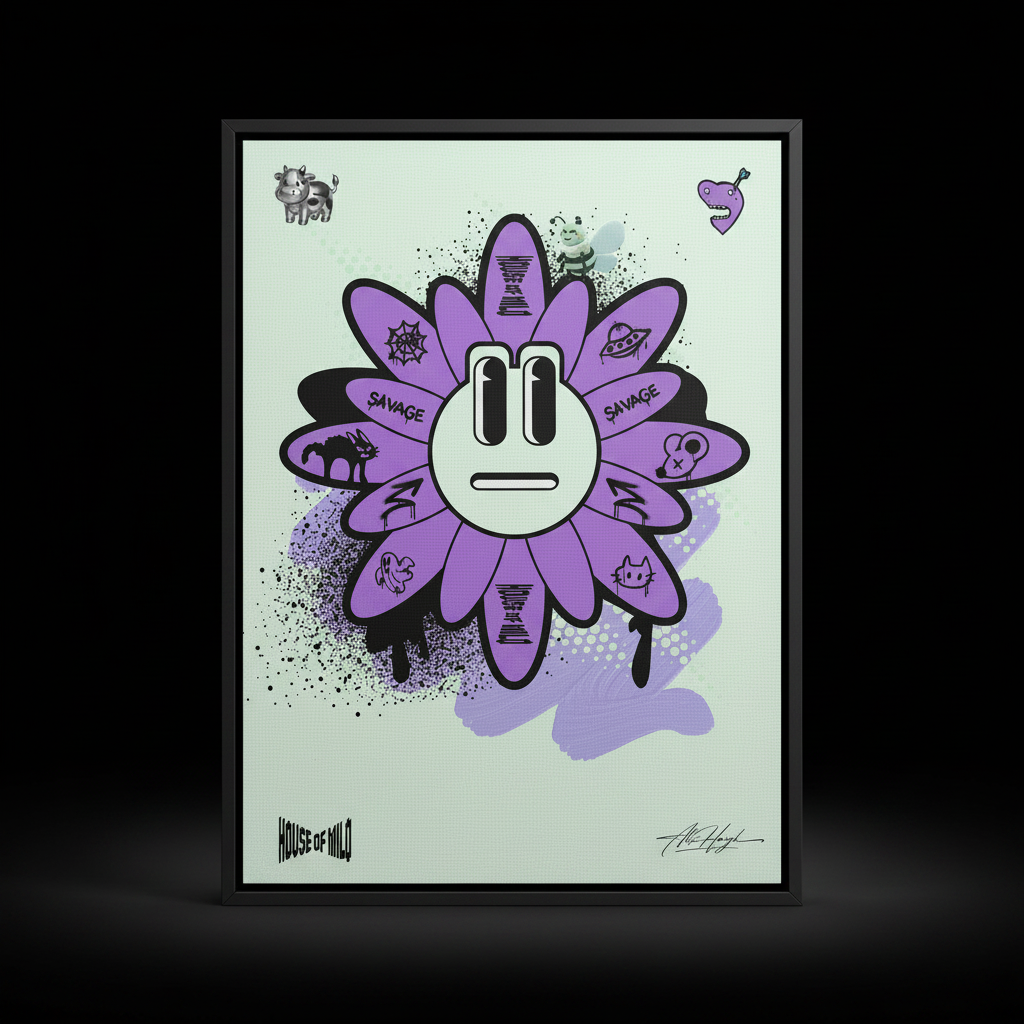 SAVAGE SIGNAL 無感情ブルーム CANVAS OBJECT (FRAMED CANVAS)