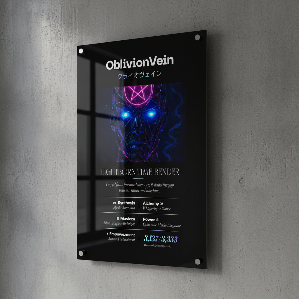 OBLIVION VEIN クライオウェイン LIGHTMAGIC® INTERIOR ART (ACRYLIC WALL OBJECT)