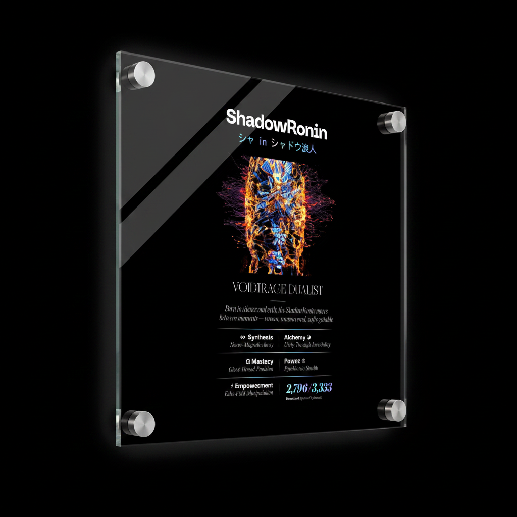 SHADOW RONIN シャ in シャドウ浪人 LIGHTMAGIC® INTERIOR ART (ACRYLIC WALL OBJECT)